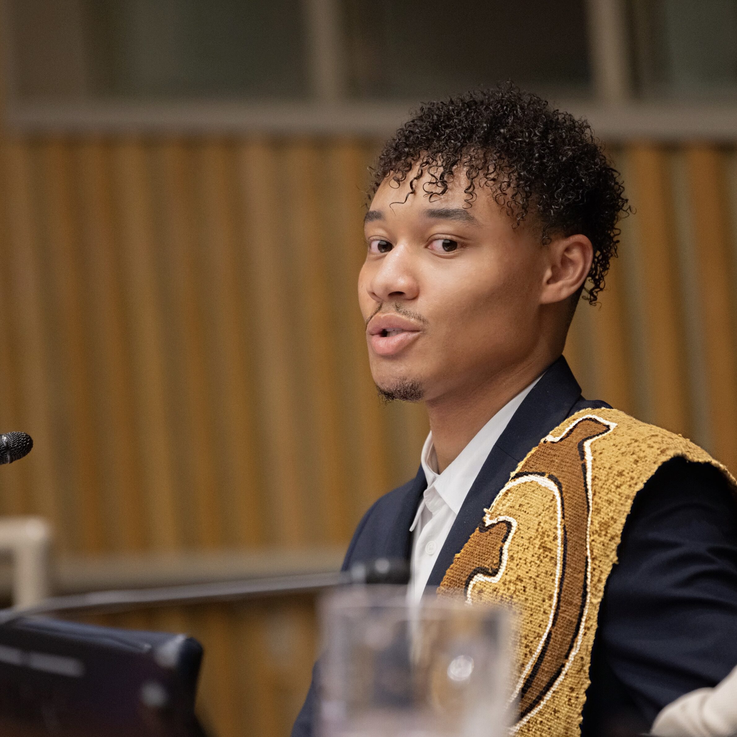 Youth Justice & Child Rights Keynote Speaker Cayden Brown speaking at the United Nations